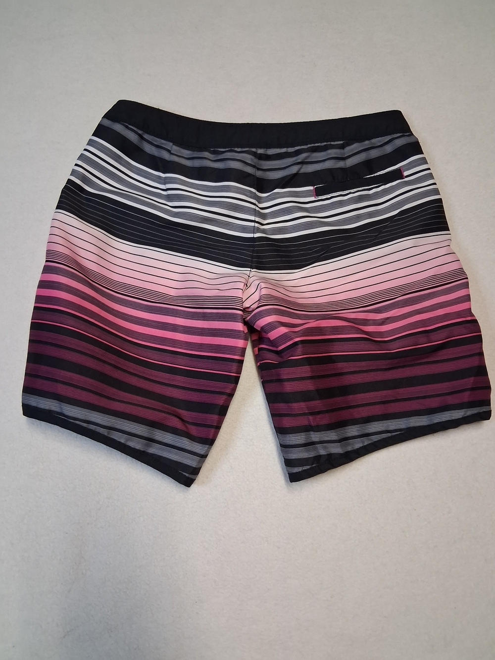 Hurley Black and Pink Striped Junior Women's Athletic Shorts